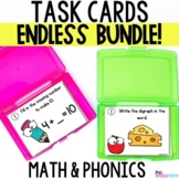 Phonics and Math Task Card Endless Bundle, Write the Room,