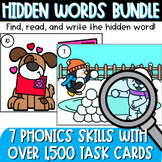 Phonics Task Cards Bundle - Hidden Word Task Cards with Re