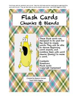 Preview of Flash Cards, Chunks, Blends, Vowels