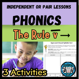 Phonics The Rule v (Open) | Worksheets