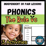 Phonics The Rule vc (VCV) | Worksheets