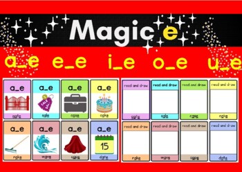 Phonics- Magic E / Long Vowel Silent E activities with Magic e Wands