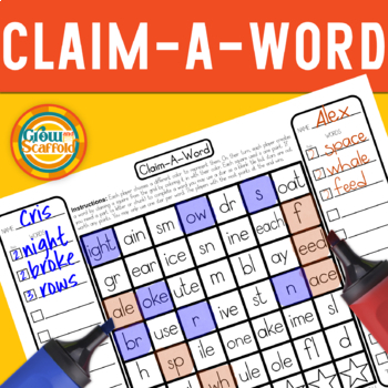 Preview of Phonics, Vocabulary and Spelling Patterns Word Work Game