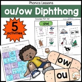 ow ou Vowel Diphthong Worksheets Anchor Charts and Phonics