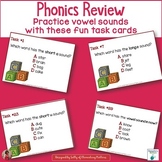 Phonics Vowel Sounds Review and Practice Grade Task Cards
