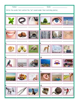 Phonics Vowel Team EE Photo Worksheet by English and Spanish Language Ideas
