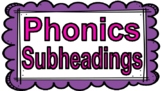 Phonics Wall: Subheadings Purple and Pink