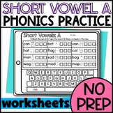 Phonics Warm Up Short Vowel A Typing Worksheets Spelling S