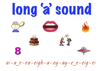 Preview of Phonics Warm-ups: long 'a' sound (ai, a_e, ea, eigh, a, ey, ay, e_e, eig, ei)