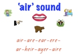 Phonics Warm-ups: "air" sound (air-are-ear-ere-heir-ayer-ar-aire)