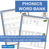Phonics Word Bank - Blending & Segmenting 42+ Sounds align