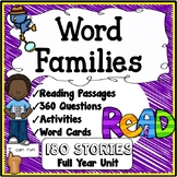 Phonics Word Families Worksheets, Reading Passages, and Re
