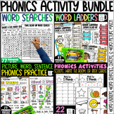 Phonics Word Ladders, Word Searches, Word Matching, & Cent