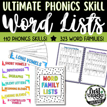 Preview of Phonics Word List Mega-Pack | Word Lists by Phonics Skill and Word Family