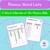 Phonics Word Lists - A Resource for Dictation & HF Words