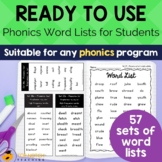 Phonics Word Lists for Students | Single & Multisyllabic W