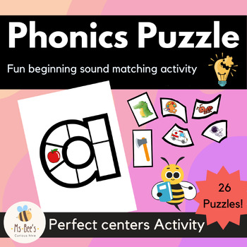 Preview of Phonics Word Puzzle, Match Beginning Sounds, SATPIN
