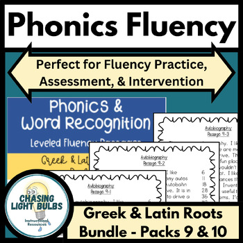 Preview of Phonics & Word Recognition Leveled Fluency Passages - Greek & Latin Roots BUNDLE