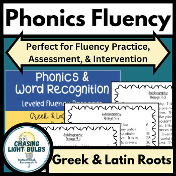Preview of Phonics & Word Recognition Leveled Fluency Passages - Greek & Latin Roots Pack#9