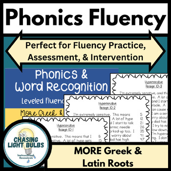 Preview of Phonics & Word Recognition Leveled Fluency Passages - MORE Greek & Latin Roots !