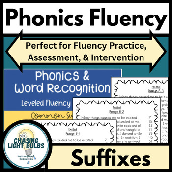 Preview of Phonics & Word Recognition Leveled Fluency Passages - Suffixes Pack #8