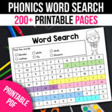 Phonics Word Search CVC CVCe Blends Digraphs Sight Words S