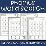 Phonics Word Search - Short Vowel CVC and Digraphs
