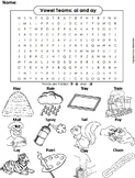 ai ay Vowel Team Word Search/ Word List: Phonics Review Wo
