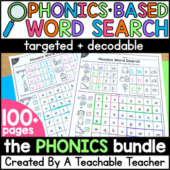 Preview of Phonics Word Search Fun Games Worksheets with Word Mapping Science of Reading