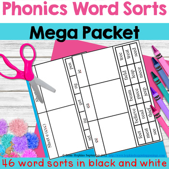 Preview of Phonics Word Sort Mega Printable Pack Activity