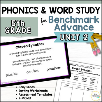 Preview of Phonics Word Study | UNIT 2 | Benchmark Advance | 5th Grade |