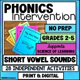 Phonics Intervention-SHORT VOWELS-Word Work Reading Intervention