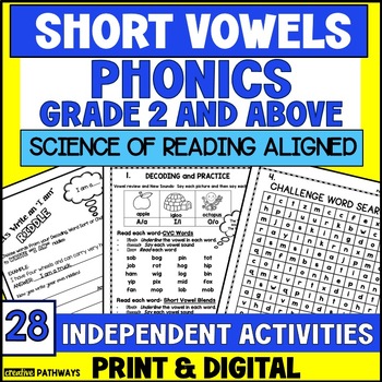 Preview of Phonics Activities for 2nd Grade | SHORT VOWELS | Phonics Worksheets 2nd Grade