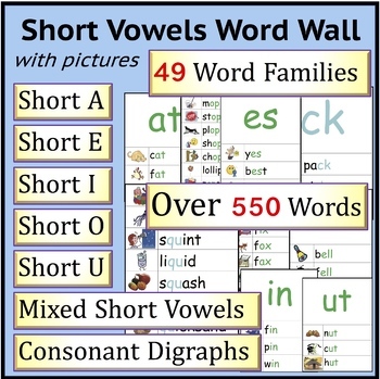 Preview of Phonics Word Wall: Short Vowels