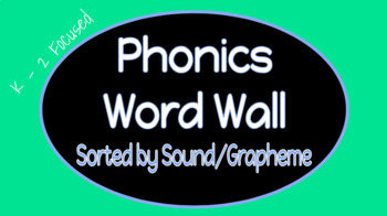 Preview of Phonics Word Wall by Sound and Grapheme