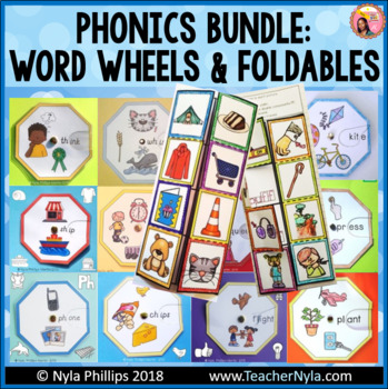 Preview of Phonics Word Wheels and Foldables Bundle