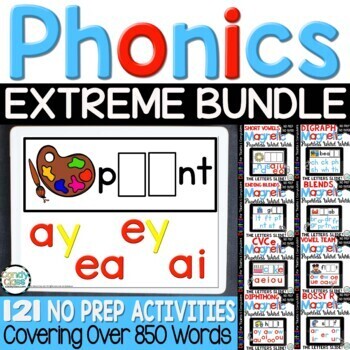 Preview of Phonics Word Work Activities 1st 2nd Grade Google Slides Games Digital Resources