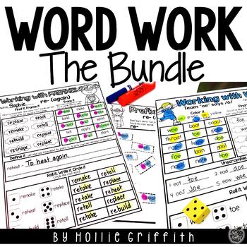 Preview of Phonics Worksheets and Activities Interactive Word Work BUNDLE