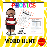 Phonics Word Work CVC and CVCe Long and Short u