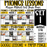 Phonics Word Work & Spelling Lesson Bundle Weeks 1 to 4 Di