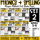 Phonics Word Work & Spelling Lesson Bundle Weeks 5 to 8 Di
