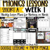 Phonics Word Work & Spelling Short A CVC Lessons Week 1 Di