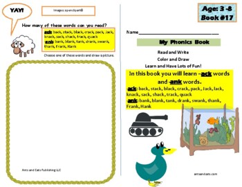 Preview of Phonics: Words ending in -ack and -ank