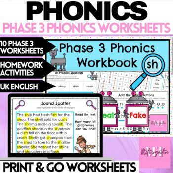 Preview of Phonics Worksheets Phoneme SH Consonant Digraph