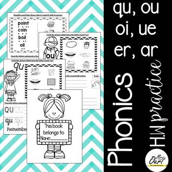 Preview of Phonics Worksheet 7 (qu, ou, oi, ue, er, ar)