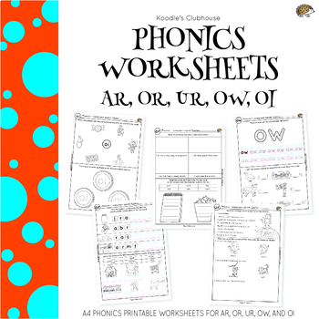 Preview of Phonics Ar, Or, Ur, Ow, Oi Worksheets