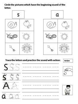 phonics worksheets 1 s a t i n p by mrs ouri tpt