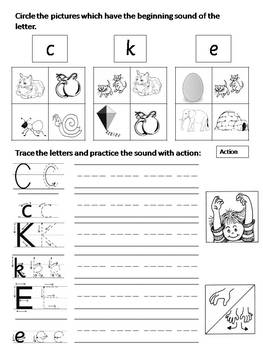 phonics worksheets 2 c k e h r d m by mrs ouri tpt