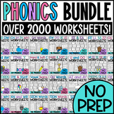 Phonics Worksheets Year Long Bundle: Digraphs, Diphthongs,