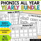 Phonics Worksheets Bundle - Phonics Review - First Grade P